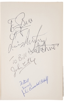 1952 "History of Jazz in America" Multi-Signed Book - Signed By John Coltrane, Louis Armstrong and Julian Edwin "Cannonball" Adderley (Beckett) 
